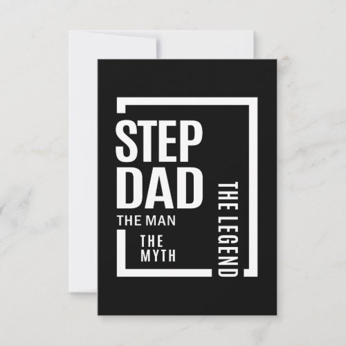 Mens Stepdad The Man The Myth The Legend Gift RSVP Card