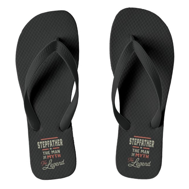 Mens Stepfather The Man The Myth The Legend Flip Flops (Footbed)