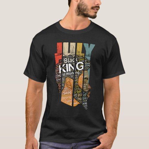 Mens Strong Black King  American Zodiac Leo Natura T_Shirt