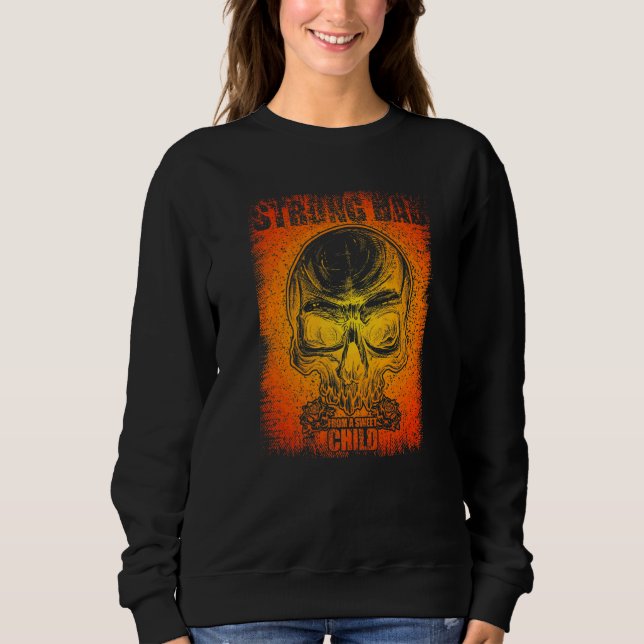 Mens Strong Dad From A Sweet Child Fathers Skull W Sweatshirt (Front)