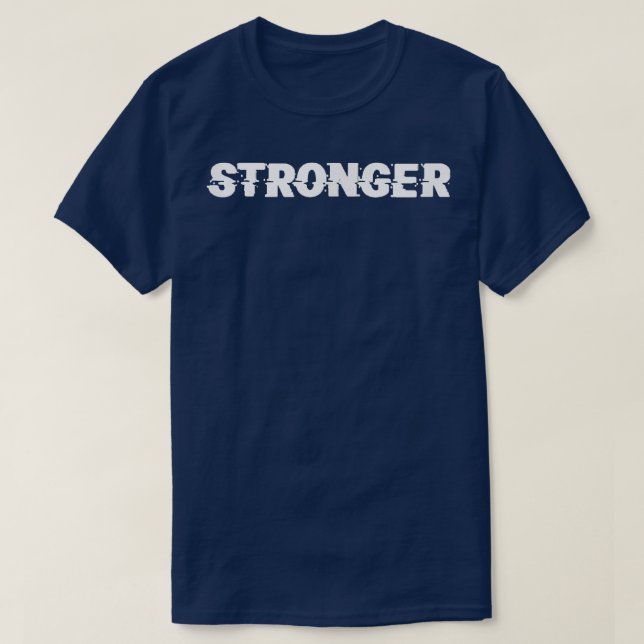 Mens STRONGER Gym Fitness Workout Bodybuilding Mot T-Shirt (Design Front)