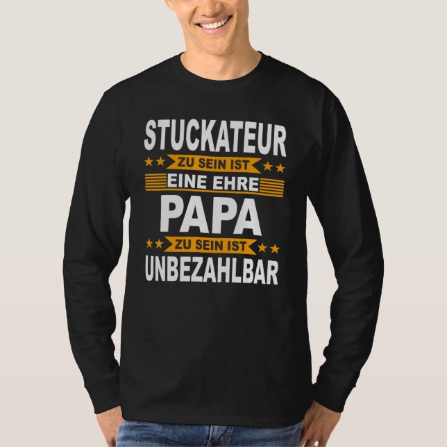 Mens Stucco Plaster Papa Craftsman Father Stucco P T-Shirt (Front)
