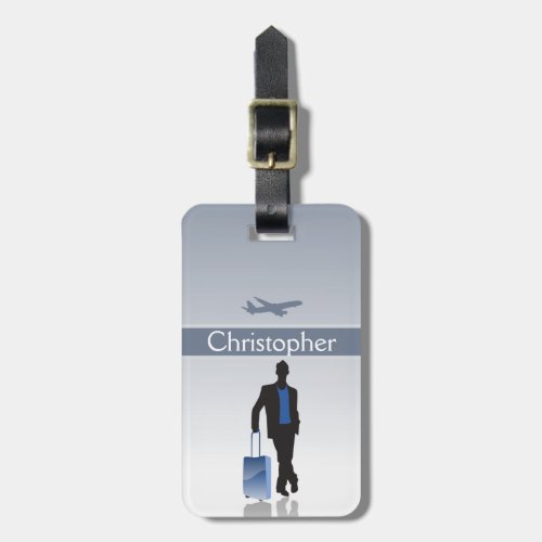 Mens Stylish Personalized Silhouette Luggage Tag