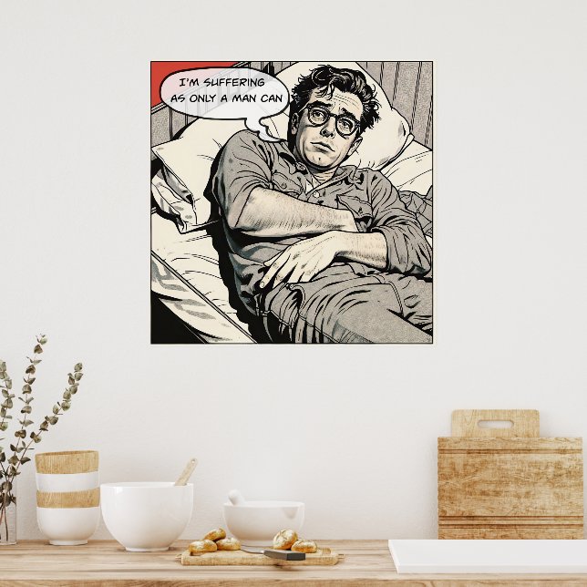 Men's Suffering 1950's Comic Poster (Kitchen)