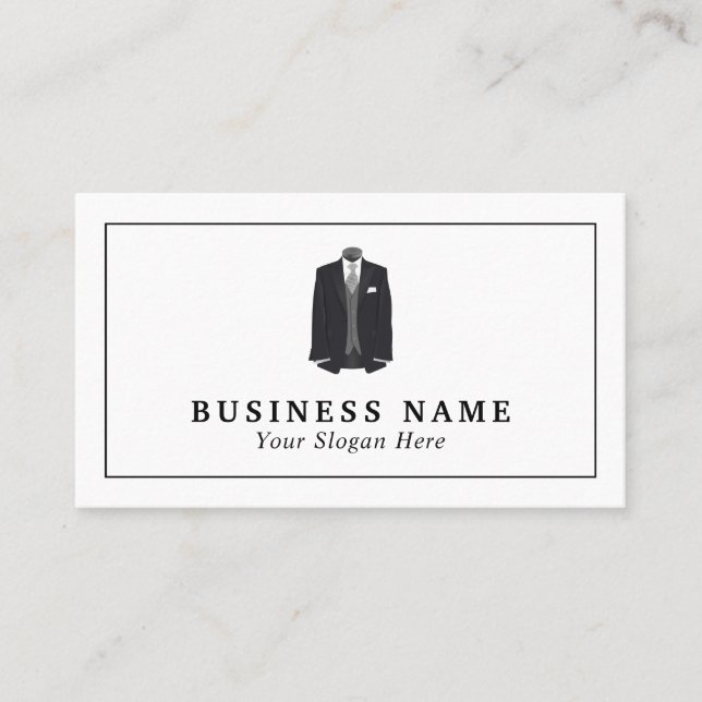 Men's Suit, Fashion-Designer Business Card (Front)