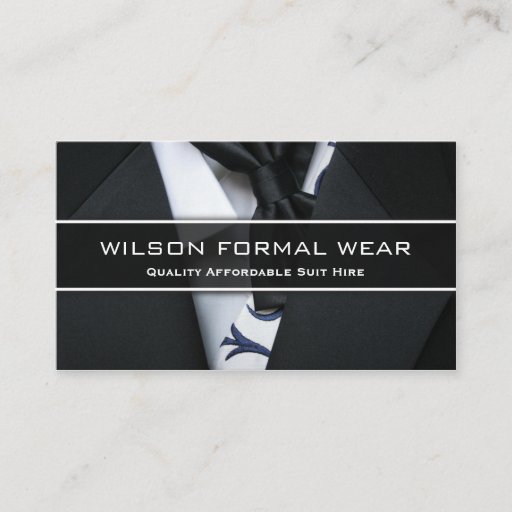 Customizable Mens Suit Formal Wear, Photo Business Card