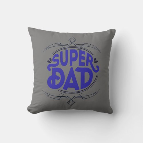 Mens Super Dad Pinstripes  Throw Pillow