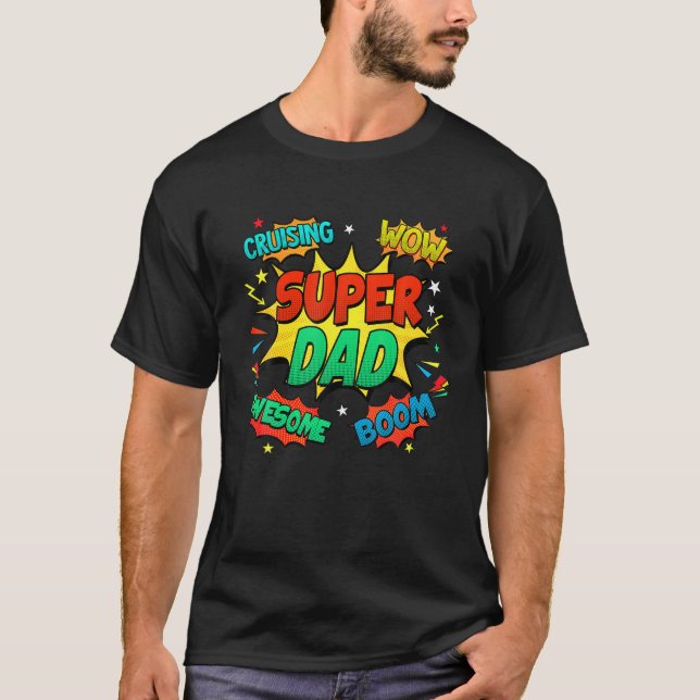 Mens Superhero Dad Costume For Men Comic Book Birt T-Shirt (Front)