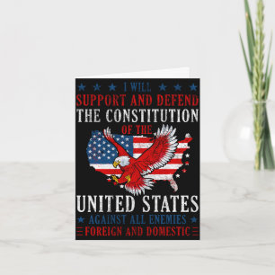 Mens support & defend the constitution flag card