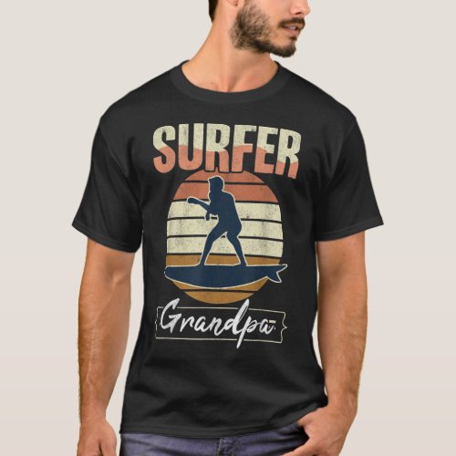 Mens Surfer Grandpa Surf Retro Surfing Grandfather T_Shirt