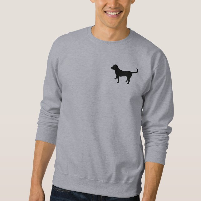 Men's sweatshirt small black lab silhouette (Front)