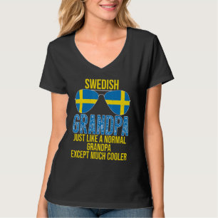 Mens Swedish Grandpa Sweden Flag Sunglasses Father T-Shirt