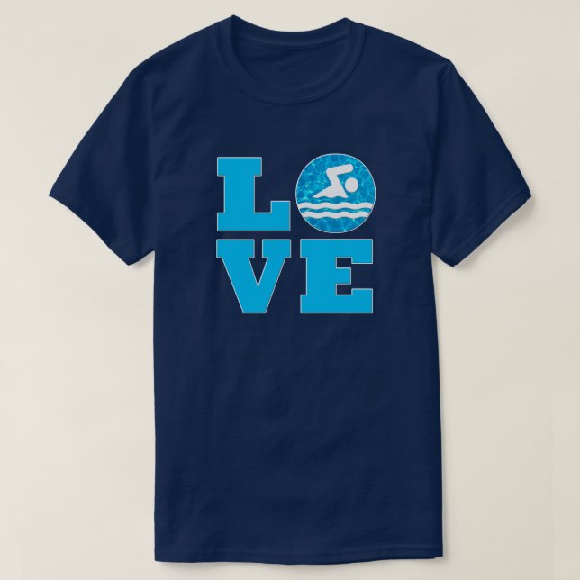 Men's Swim LOVE Swimming & Diving Swimmer's T-Shirt (Design Front)