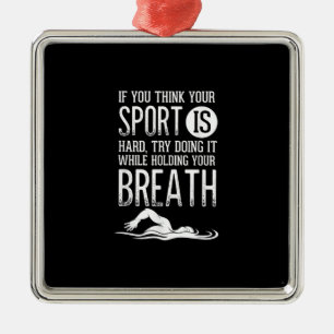 Men's Swim Swimmer Swimming Sport Practice Metal Ornament