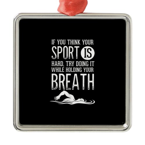 Men's Swim Swimmer Swimming Sport Practice Metal Ornament