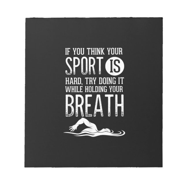 Men's Swim Swimmer Swimming Sport Practice Notepad (Front)
