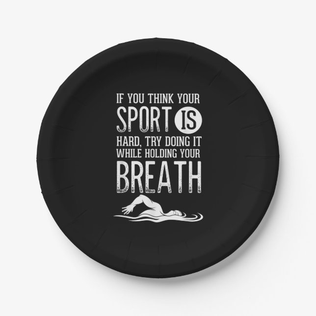 Mens Swim Swimmer Swimming Sport Practice Paper Plates (Front)