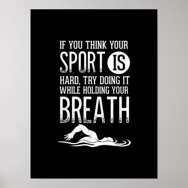 Mens Swim Swimmer Swimming Sport Practice Poster (Front)