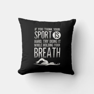 Mens Swim Swimmer Swimming Sport Practice Throw Pillow