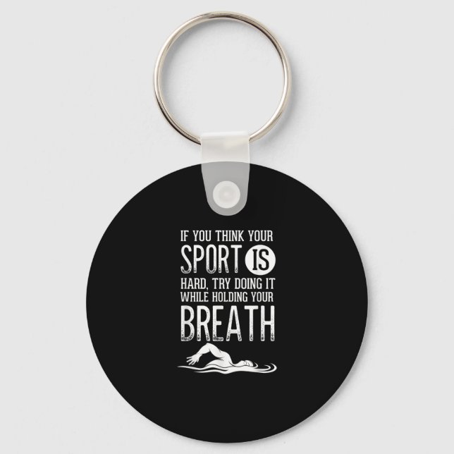 Mens Swim Swimming Sport Practice Keychain (Front)
