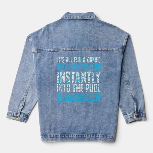 Mens Swimming Pool Service Tech Quote for a Pool B Denim Jacket
