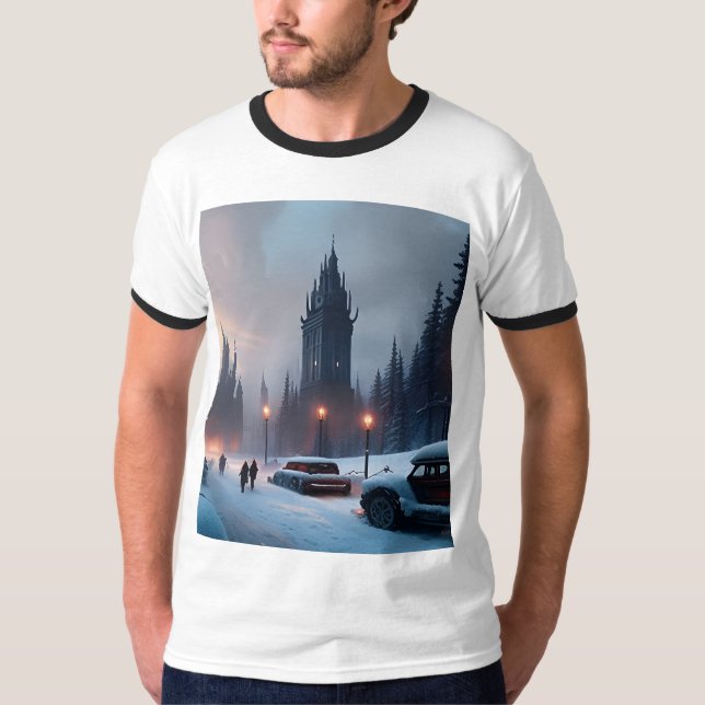 Men's T-shirt - A Winter City (Front)