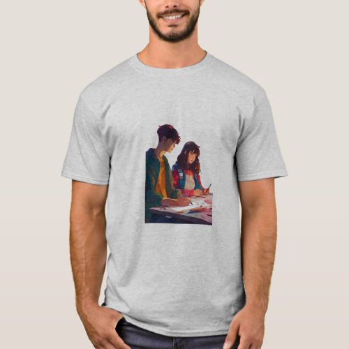 Mens T_shirt art couple design