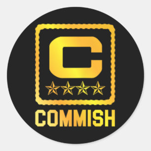 Mens T Shirt Commish Fantasy Football Draft Commis Classic Round Sticker