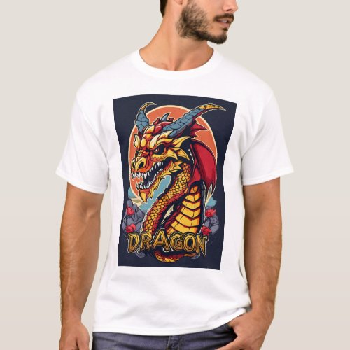 mens t_shirt dragon printed