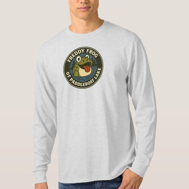 Men's T-Shirt Frog on Paddleboat Tee (Front)