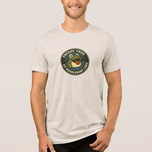 Men's T-Shirt Frog on Paddleboat Tee (Front)