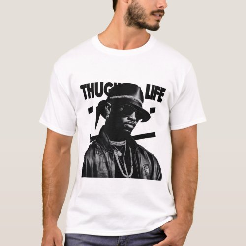 Mens T_shirt fully thug life 