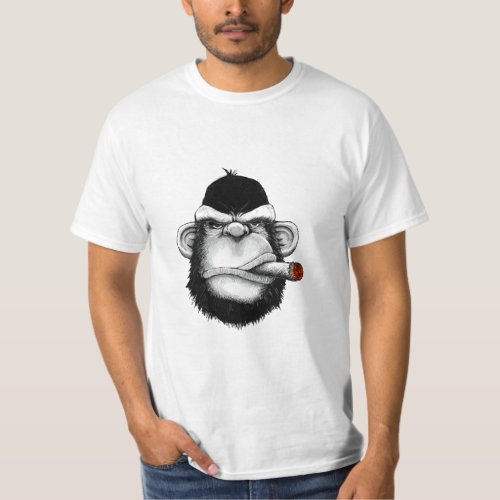 Mens T_Shirt Gorilla head illustration
