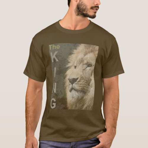 Mens T_Shirt Modern Elegant Pop Art Lion Brown