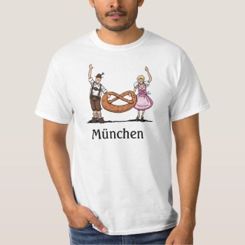 Men's T-shirt München Couple Pretzel by frankramspott at Zazzle