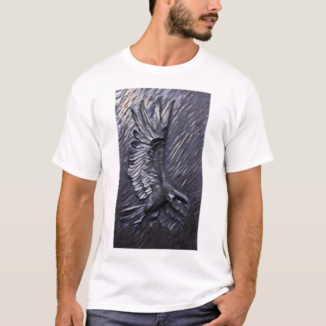 Men's T-Shirt of Raven Swooping - Attacking (Front)