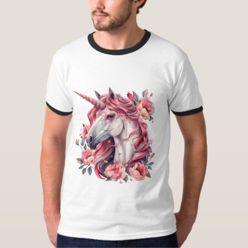 Mens T_shirt with a unicorn