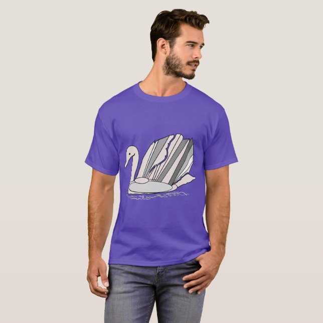 Men's T-Shirt with Art Deco Swan (Front Full)