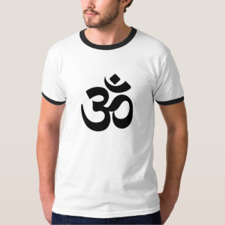 Men's T-shirt with Black Trim and Om Symbol