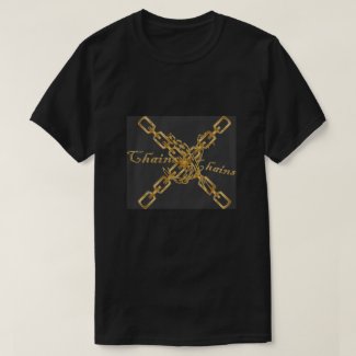 Men's T-Shirt with Gold Chain Design