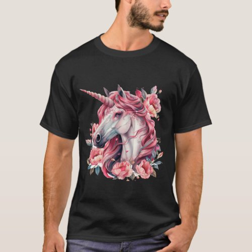 Mens T_shirt with unicorn