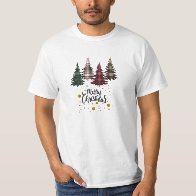 Men's T-shirts Christmas Tree Style Men's Tops (Front)