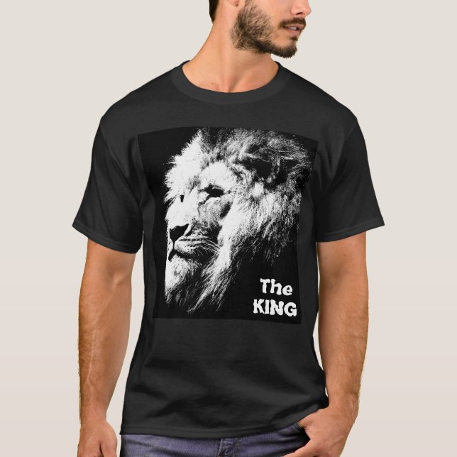 Men's T-Shirts Elegant The King Pop Art Lion Head (Front)
