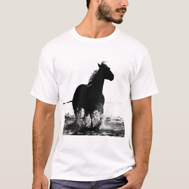 Mens T Shirts Modern Running Horse Pop Art (Front)