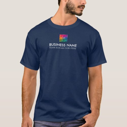 Mens T Shirts Navy Blue Add Upload Company Logo