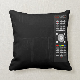 Mens T V Remote Control Husband Dad Remote King Throw Pillow
