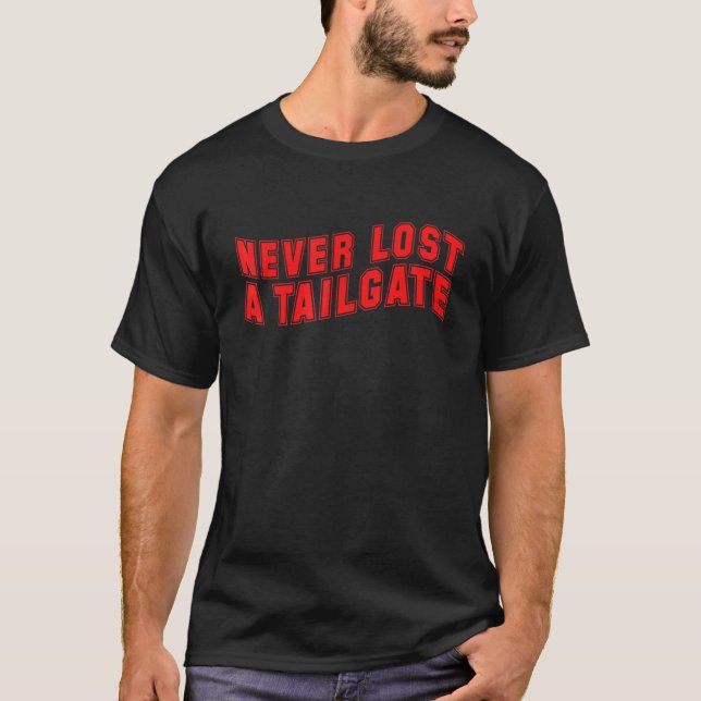 Mens Tailgating Football Sunday Game Day Never Los T-Shirt (Front)