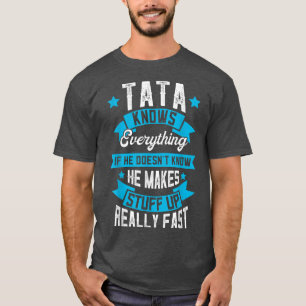Mens Tata Knows Everything Dad Apparel, Funny Fath T-Shirt