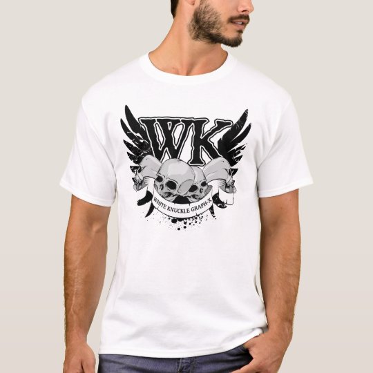 Men's Tattoo Art on White T-Shirt