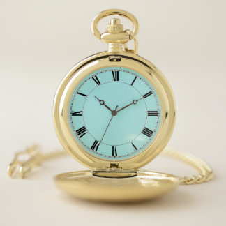 Mens Teal Design Pocket Watch